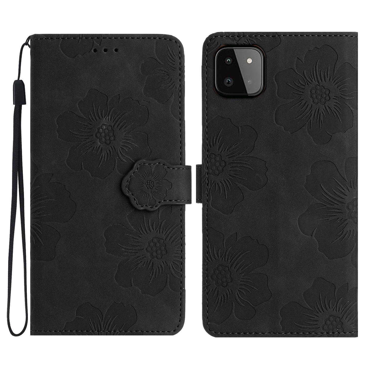 For Samsung Galaxy A22 5G (EU Version) PU Leather Full Protection Shell Flowers Imprint Stand Wallet Phone Case For Samsung Galaxy A22 5G (EU Version) PU Leather Full Protection Shell Flowers Imprint Stand Wallet Phone Case